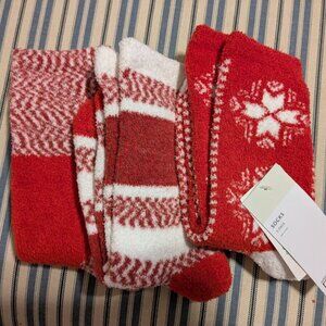 New! Set Of Three Pairs Nordstrom Rack Fuzzy Socks